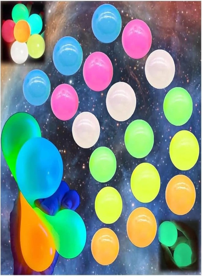SHOPONIL Glow-in-The-Dark Sticky Balls for Kids, Stress Balls for Wall & Ceiling Play | Ceiling Ball for Adults Stress Relieving & Decoration, Party Games & DIY Crafts | Glowing Sticky Ball Toy Set - Image 1